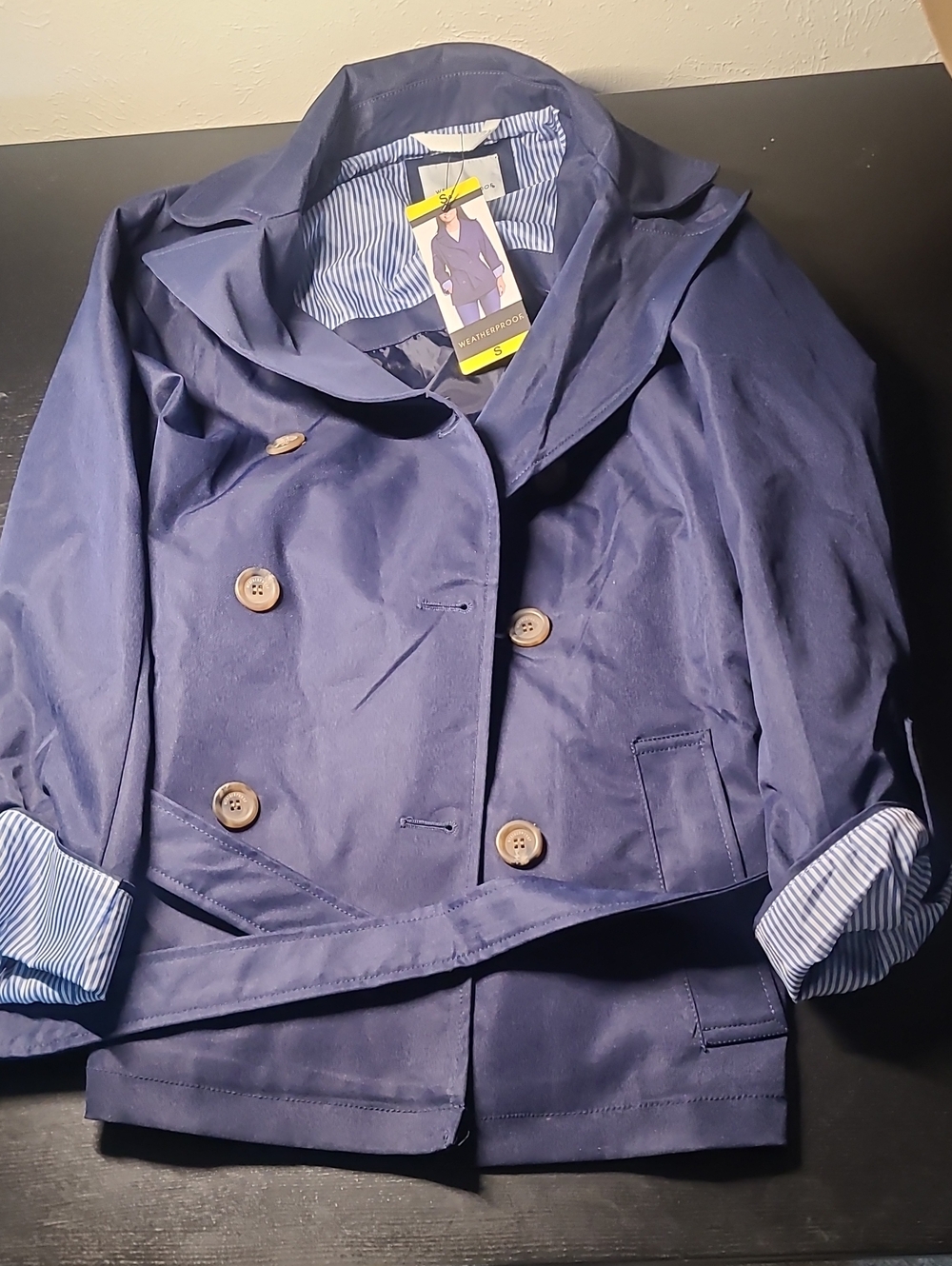 Weatherproof Navy Double-Breasted Peacoat